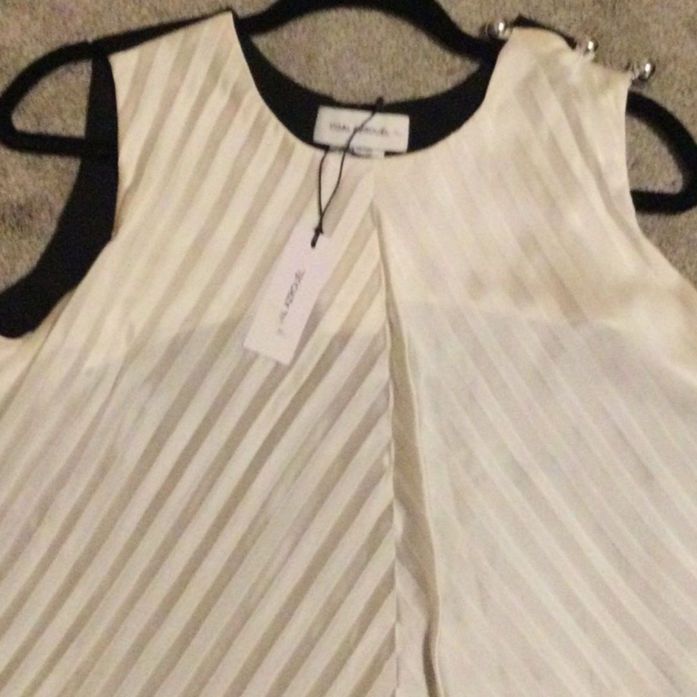 Yigal Azrouel Two tone Chevron pleat topñ - Picture 5 of 11